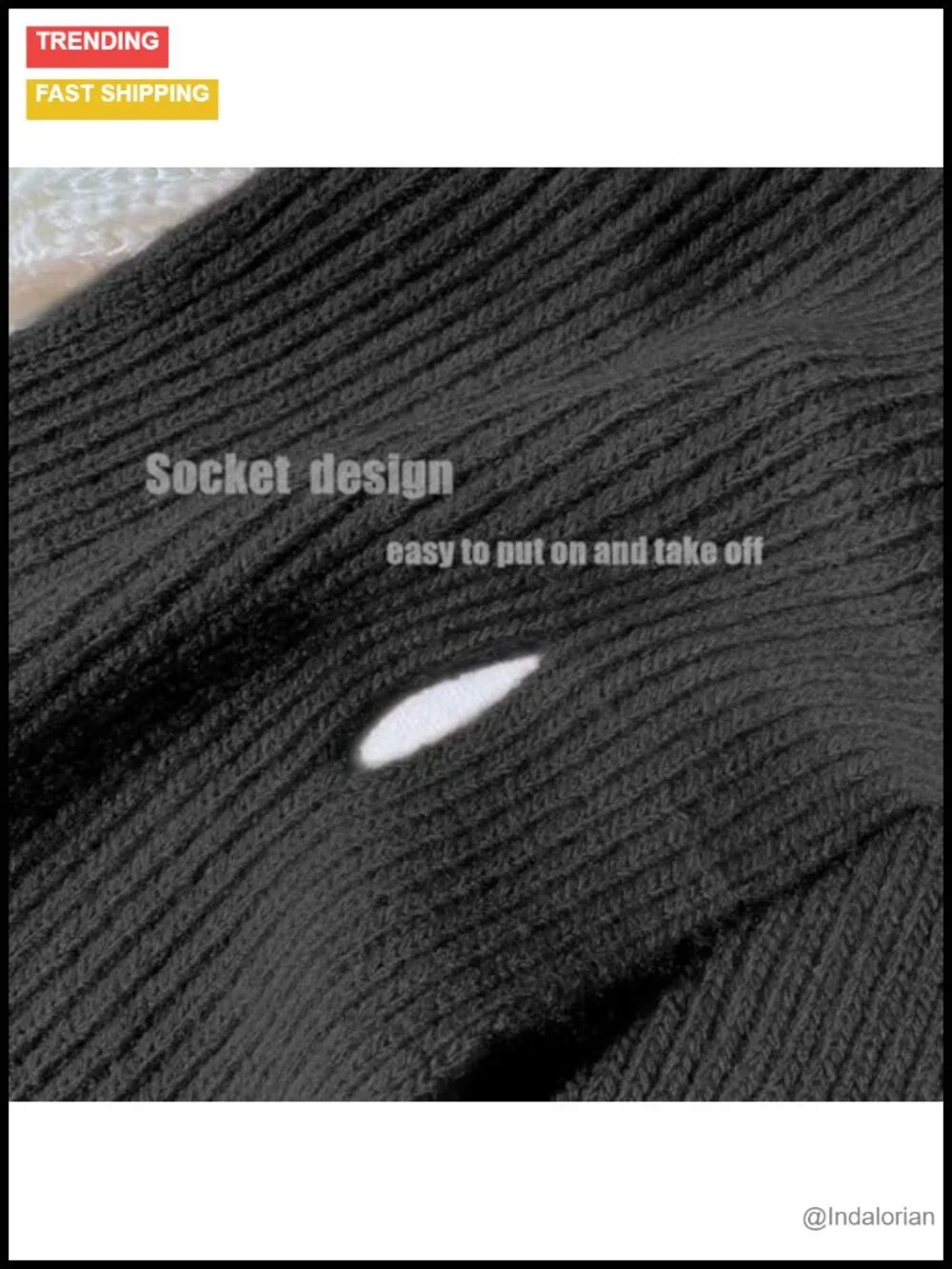 Effortless Knitted Wool Scarf with Thread-Through Opening Easy On Off